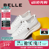 百丽（Belle）小白鞋女鞋商场款厚底增高一脚蹬单鞋透气休闲鞋U8N1DAM3预售 白色 37 (235mm)