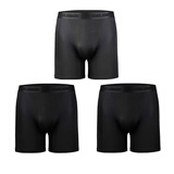 爱的期限专业男士运动内裤透气速干防磨腿中腰防卷边马拉松跑步健身裤 （2黑1灰） 3条 2XL (180)