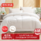 京东京造100%天然新疆棉花被 纯棉被芯双人被子 春秋被5.2斤2.2x2.4m
