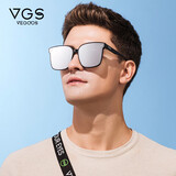 威古氏（VEGOOS）墨镜男女太阳镜防紫外线UV400大框开车专用眼镜  6259 镜面银