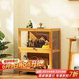 木马人手办展示柜子乐高亚克力陈列盒酒柜盲盒摆件非玻璃货架零食置物架 【三面透明】原色二层60长