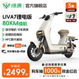 绿源（Luyuan）LIVA7豪华版新国标电动自行车 48V24Ah锂电 通勤代步轻便电动车 liva7锂电版 空间白