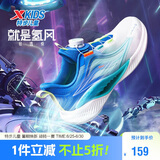 特步（XTEP）儿童童鞋氢风跑鞋旋钮扣飞弹科技运动鞋 帆白/普鲁士蓝 34码
