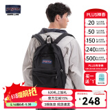 JANSPORT杰斯伯双肩包女男26L隔层背包学生书包 4QUE 008 黑色【升级款】侧袋+隔层