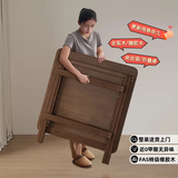 青栌实木折叠餐桌家用小户型方桌出租屋简易吃饭桌子户外折叠桌椅组合 进口橡胶木| 80*80*75cm实木折叠方桌