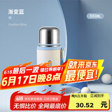 贝瑟斯小钢炮保温杯男女生不锈钢泡茶带盖高档茶水分离罗马杯蓝色550ml