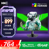 HKC 27英寸2K高清180Hz专业电竞1500R曲面屏HVA快速液晶适用PS5游戏吃鸡网咖电脑显示器 猎鹰SG27QC 