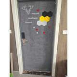 华爵仕 隔音门贴入户防盗门隔音毛毡贴纸自粘旧木门翻新改造改色北欧 中灰色 1毫米厚 2.2*1.05（ 自己裁剪）