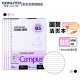 国誉(KOKUYO)B5活页纸Campus活页本替芯考研笔记本子活页纸内页 8mm点线26行 50张/本 4本 WCN-CLL1511