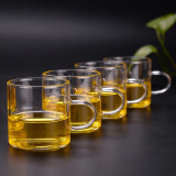 禾艾苏(heisou)玻璃杯耐热小杯子品茗杯功夫小茶杯130ML 4个130ml杯子
