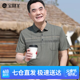 宝财羊父亲节礼物实用爸爸装冰丝短袖t恤男夏季polo衫5060中老年人衣服