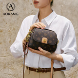 奥康（Aokang）斜挎包包女包精致小圆包单肩手提包妈妈包百搭生日新年礼物 咖啡色(小熊挂饰)
