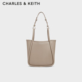 CHARLES&KEITH大容量通勤单肩托特包子母包生日新年礼物送女友CK2-30782647 Taupe灰褐色 M