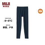 无印良品 MUJI 男式 棉厚款长紧身裤纯棉全棉打底裤线裤家居裤 FAD41C2A 深藏青色 S