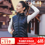 必迈必迈男女跑步棉马甲轻薄保暖轻柔透气跑步训练棉背心运动开衫 暗夜黑【女】 S
