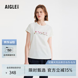 AIGLE艾高短袖T恤春夏户外休闲运动弹性柔软舒适圆领套头女士上衣 茉莉白 BC512 38(165/88A)