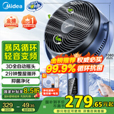 美的（Midea）【变频轻音】空气循环扇家用遥控电风扇四季净化扇轻音落地扇99%抑菌桌面小风扇大风力风扇GDG24ZR