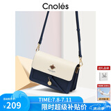 蔻一（Cnoles）斜挎包包女士牛皮单肩高端通勤小方包生日礼物送女友老婆