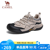 骆驼（CAMEL）男士户外登山复古皮面休闲低帮徒步鞋 G14A342696 埃尔沙 40