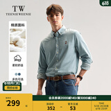 Teenie Weenie Men小熊男装休闲牛仔衬衫男秋冬长袖美式复古衬衣 浅牛仔色 2XL 185