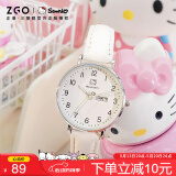 正港（ZGO）手表女学生初中高生12-16岁考试专用女生女士机械HelloKitty手表