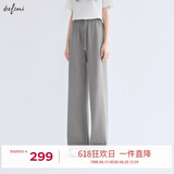 伊芙丽（eifini）【早八神裤】伊芙丽高品质显瘦拖地长裤2025春季新款裤子小个版 浅灰 小个子版 S 80-105斤