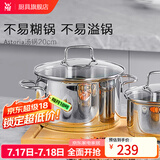 WMF福腾宝不锈钢复底煮锅汤锅两用炖锅蒸锅蒸笼 燃气电磁炉通用 ASTORIA汤锅 20cm 3.3L