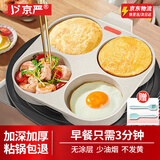 京严煎蛋锅平底不粘煎鸡蛋神器多功能汉堡牛排煎锅麦饭石早餐煎饼四孔 【四孔--加深锅身】电磁燃气通用