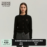 Teenie Weenie小熊女装简约针织衫女秋冬针织开衫罩衫短外套上衣 黑色 XS (155)