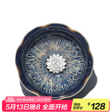 藏壶天下 曜变天目七彩孔雀盏小茶杯 油滴银斑银鱼功夫品茗陶瓷杯 莲花天目