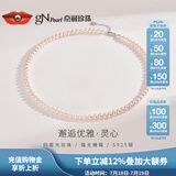 京润珍珠项链灵心925银扁圆强光淡水珍珠项链基础送妈妈实用生日礼物