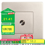 公牛墙壁插座G07系列一位电视插座86型墙壁开关G07T103(U6)香槟金暗装