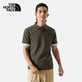 The North Face北面短袖Polo男女户外舒适透气短袖8AV3 灰褐绿/21L M