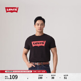 Levi's李维斯情侣美式宽松印花时尚简约舒适潮流纯棉圆领短袖T恤 黑色 002A0-0001 2XL