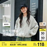 森马外套女短款宽松纯色夹克2025春秋复古休闲棒球领109125108005