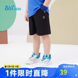 361°儿童短裤夏季男女童3-12岁透气运动裤梭织五分裤 黑 110