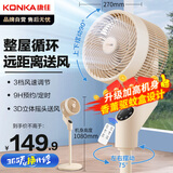 康佳（KONKA）空气循环扇电风扇家用风扇八字摇头电扇轻音小风扇立式落地扇遥控节能交流定频换气扇KXHS-1907E-P