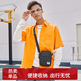 稻草人男士随身旅行休闲单肩斜挎包手机帆布小背包迷你骑行时尚通勤迷你