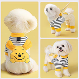 MIKI PAD狗狗衣服小型犬猫衣服秋冬季保暖可牵引外出背带裤比熊泰迪雪纳瑞 黄色小熊背带裤 L背长35cm（参考体重9-13斤）