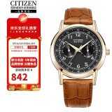 西铁城（CITIZEN）光动能皮带时尚休闲生活防水商务男表AO9003-08E