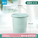 茶花（CHAHUA）塑料水桶家用手提桶塑料桶大水桶洗澡桶饮用水桶 【PP原生料】浅灰色-15.9L