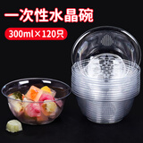 SHUANG YU一次性碗300mL*120只加厚水晶航空碗透明塑料面碗户外野餐甜品碗