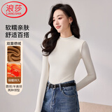 浪莎打底衫女春秋款加厚德绒半高领内搭气质修身高级感长袖打底上衣