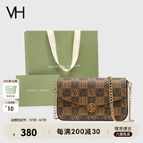 VANESSA HOGAN VH女包山茶花信封包高级感包包老花链条小包单肩斜挎包生日礼物 深棕色+绿野仙踪礼袋