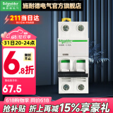 施耐德空气开关 A9系列双进双出IC65N家用2P总闸开关双片 25A