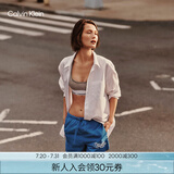 Calvin Klein内衣【明星同款摩登引力带】女士ck无钢圈轻运动背心文胸F3785AD 020-椰青灰 S 推荐70A-75A