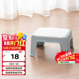 好尔凳子家用小板登卧室换鞋凳防滑塑料凳子脚踏矮凳中号北欧蓝1个