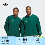 adidas情侣款运动圆领套头卫衣男女阿迪达斯官方三叶草   森林绿   L