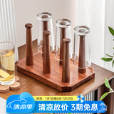 木雅轩实木杯架倒挂水杯架家用茶杯架子茶具收纳架沥水玻璃杯架 实木杯架（不含玻璃杯）