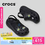 卡骆驰crocs檀健次同款经典泡芙洞洞鞋百舒适男沙滩鞋女鞋休闲鞋|207521 黑色-001(含智必星) 40 (250mm)